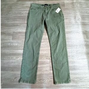Marc Asher New York Mens Slim Straight Fit Pants‎ Olive Green 32x32 NWT